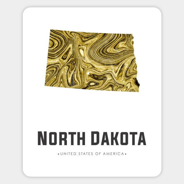 North Dakota state map abstract gold Sticker by StudioGrafiikka